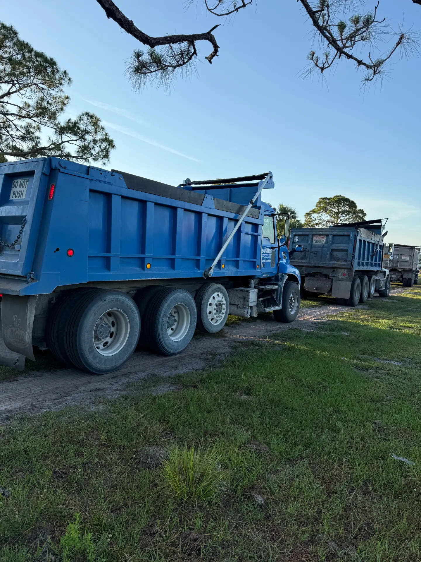 Ramos Transport Corp dump trucks ready for hauling